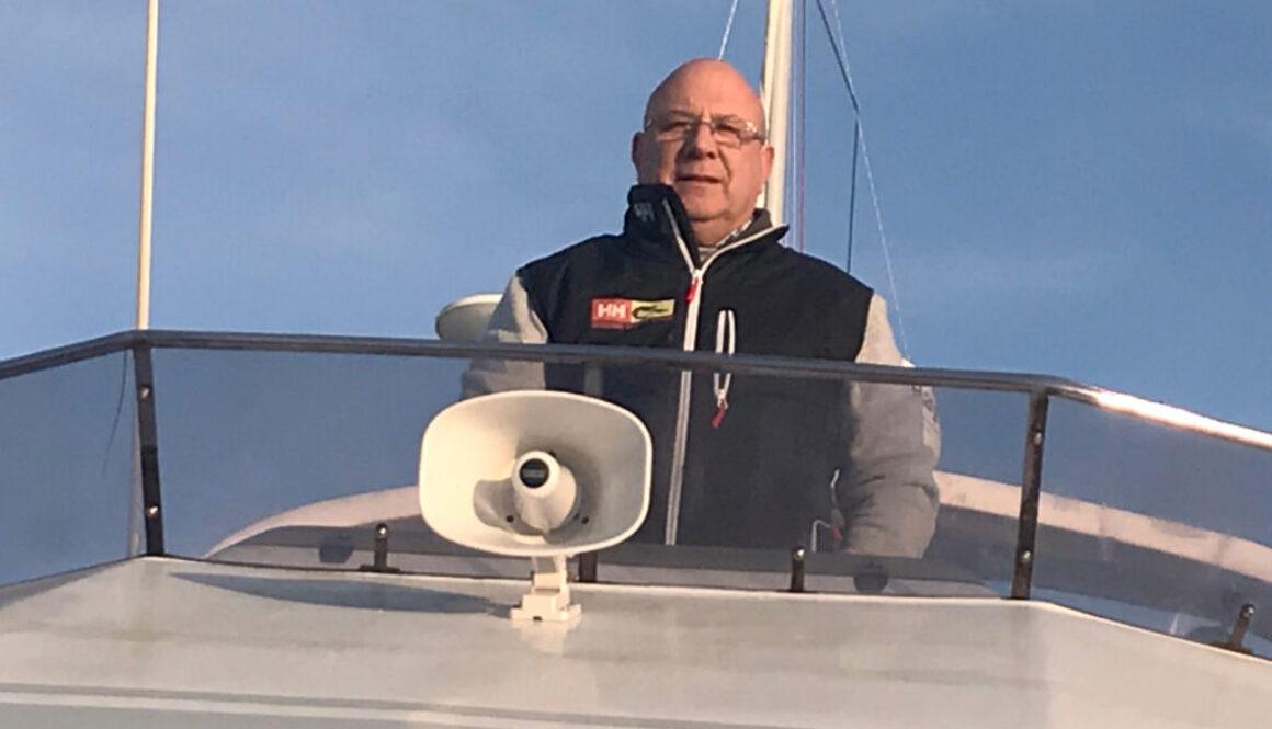 Chris on the deck of his boat ‘Crackerjack’