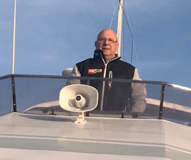 Chris on the deck of his boat ‘Crackerjack’